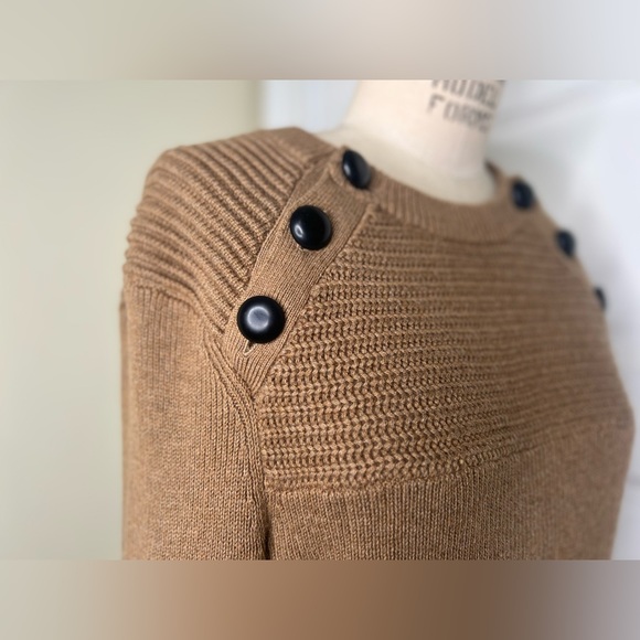 Isabel Marant Etoile Koyle sweater 42 L camel crew sweater caramel wool jumper - Picture 8 of 12